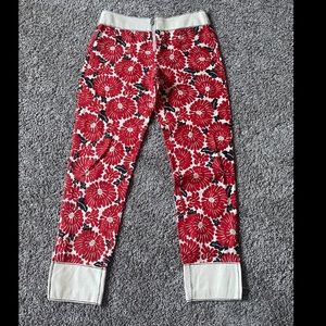 💯AUTHENTIC FENDI FLOWER LINEN & LEATHR PANTS💋